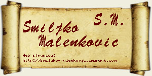 Smiljko Malenković vizit kartica